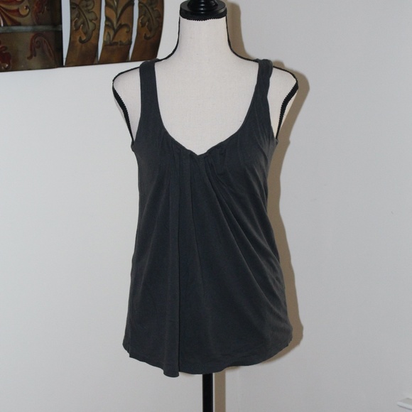 J.Crew Fine Spun,  gray pleated tank top - Picture 1 of 6
